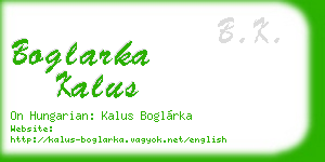 boglarka kalus business card