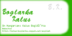 boglarka kalus business card